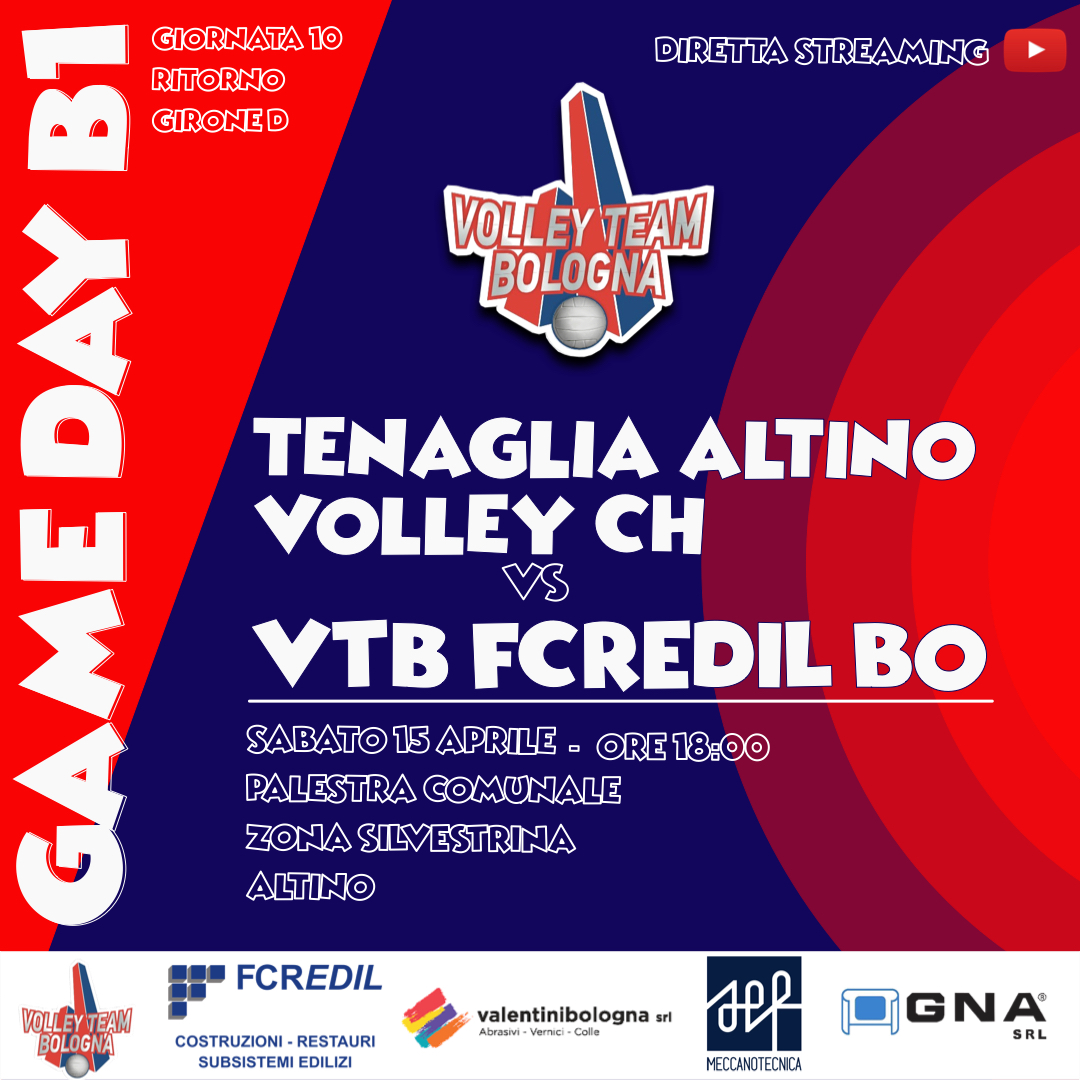 GAME DAY B1 – TENAGLIA ALTINO V. CH
