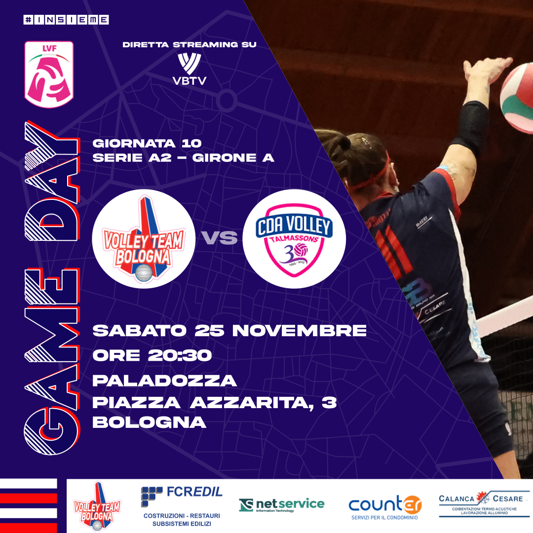 GAME DAY SERIE A2 –  CDA VOLLEY TALMASSONS FVG