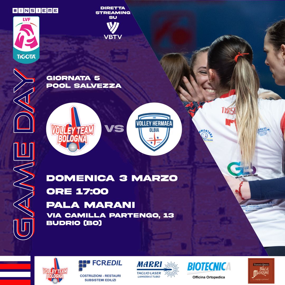 GAME DAY SERIE A2 – VOLLEY HERMAEA OLBIA
