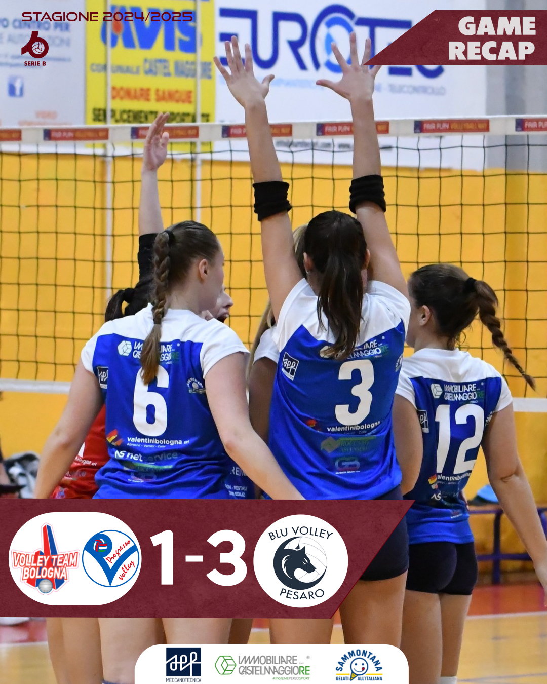 Risultato finale Serie B2 – Battistelli Bluvolley PU