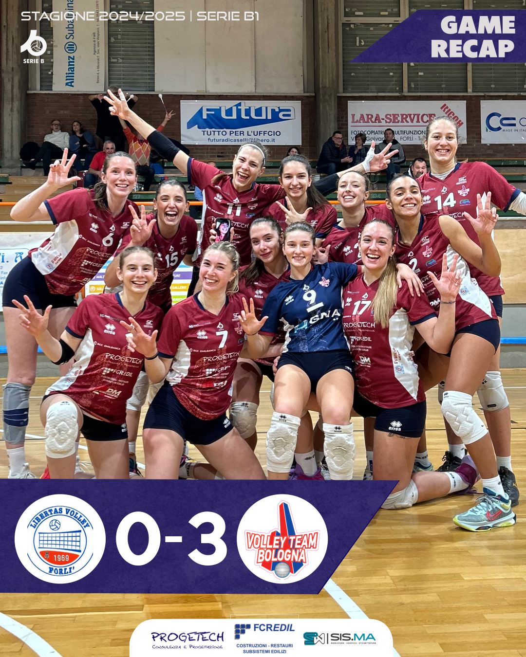 Quarta vittoria consecutiva per la VTB FCRedil Bologna contro Forlì