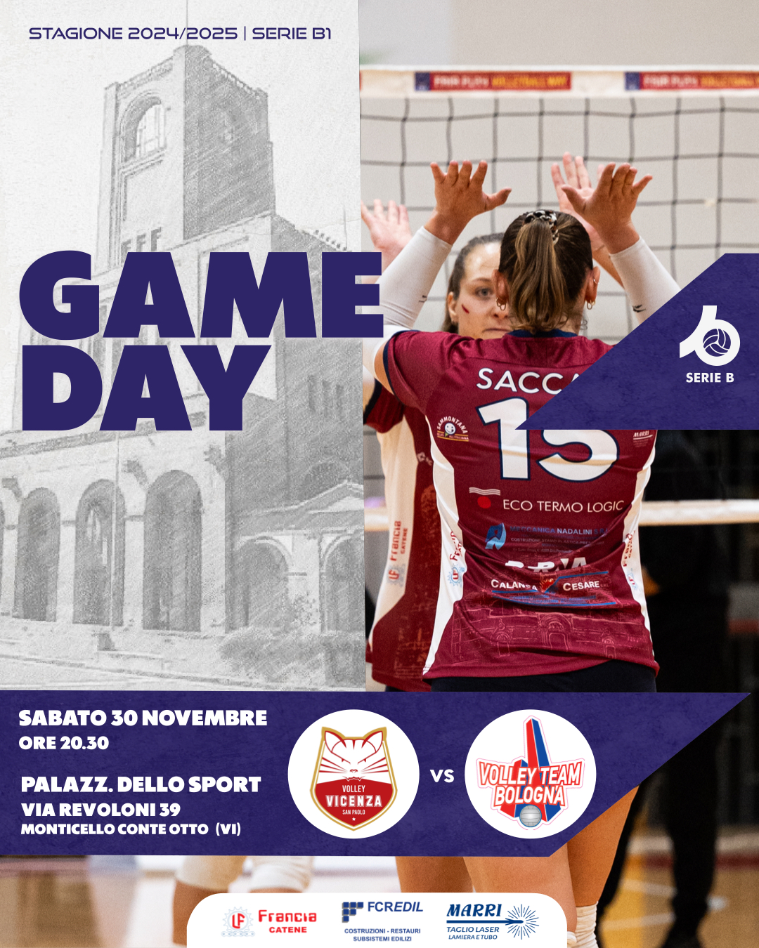 Game Day Serie B1 – Volksbank Vicenza Volley