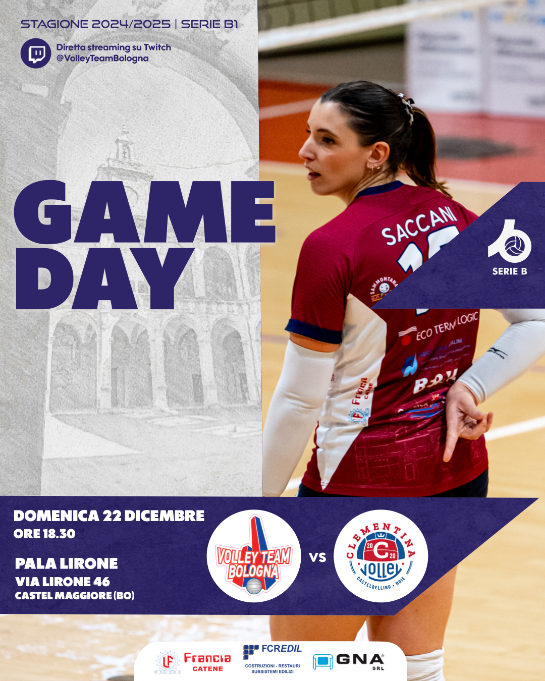 Game Day Serie B1 – Clementina 2020 Vol AN